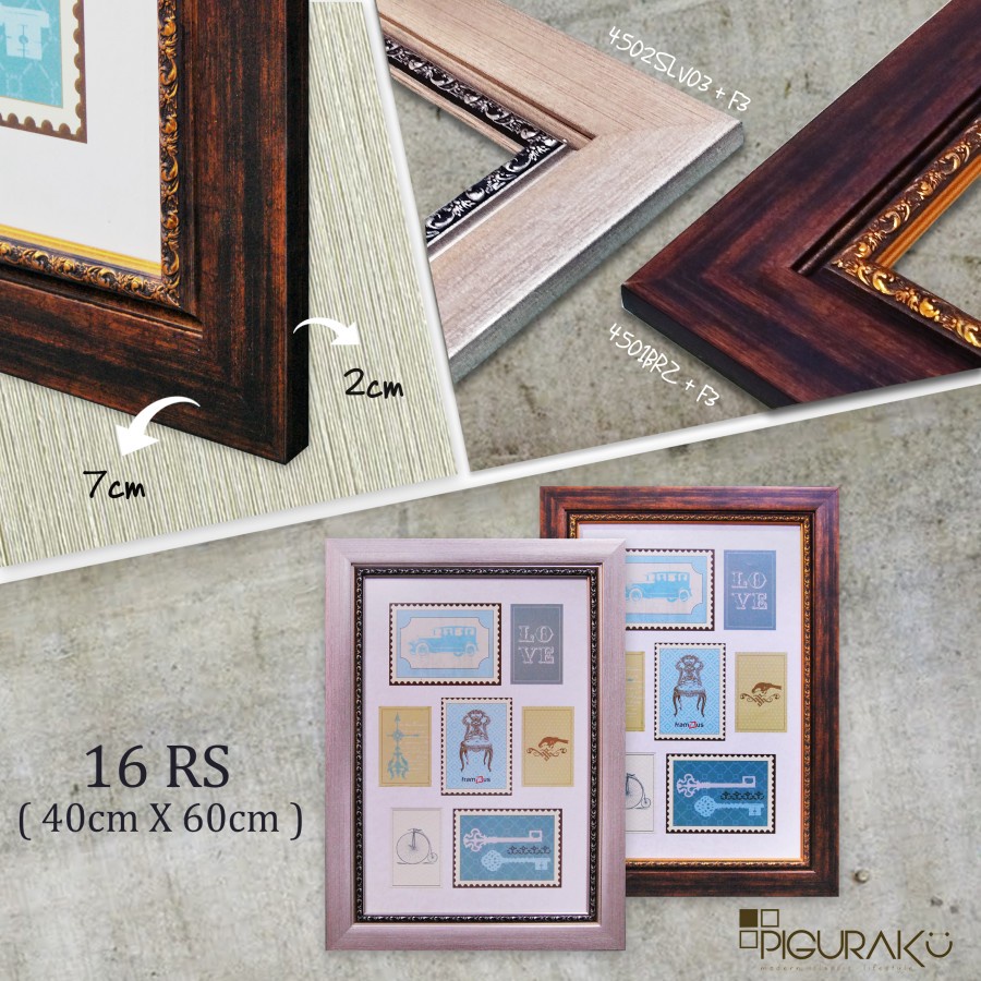 Pigura Foto16RS 40x60cm -8.5cm -Double Frame - Bingkai Foto 16RS Ukir/Classic