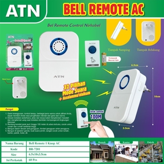 Bel Pintu Rumah Wireless Door Bell Tanpa Kabel - AC Listrik 1 Tombol