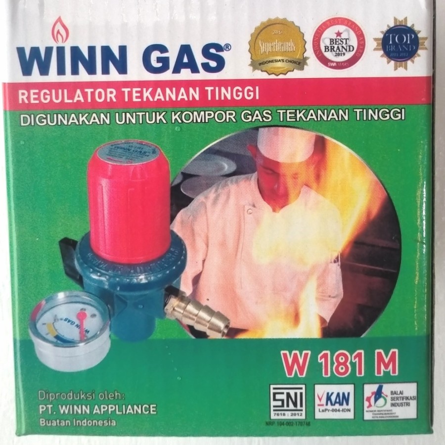 KEPALA REGULATOR KOMPOR GAS WIN WINN GAS W-181M METERAN REGULATOR GAS TEKANAN TINGGI