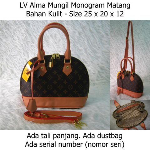 Tas LV Alma Mungil Monogram Matang [Semi Super]
