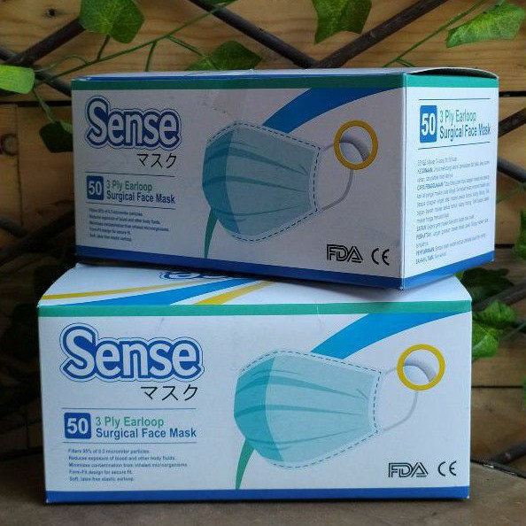 Masker 3ply earloop 1 box - Masker Sense Medis 1 box