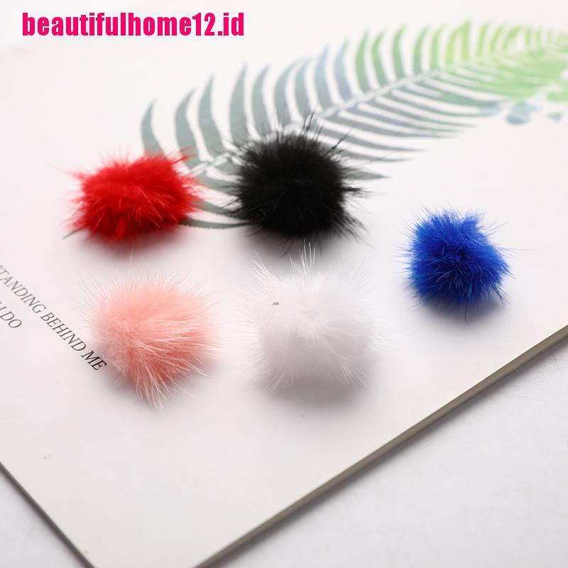 10 Pcs Bola Pom Pom Bulu Mink Mini Untuk Perlengkapan Jahit Nail Art