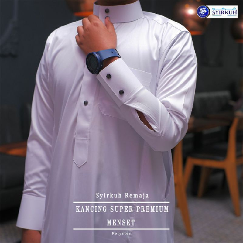 JUBAH REMAJA SYIRKUH MANSET KANCING SUPER PREMIUM STYLE AL HARAMAIN || JUBAH