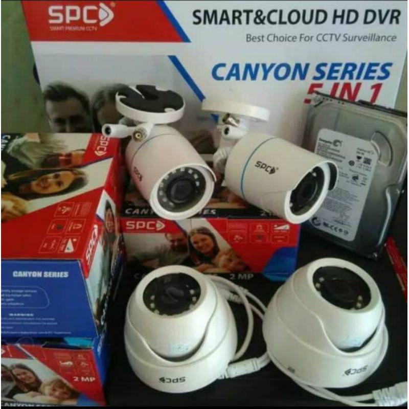 PAKET KAMERA CCTV SPC 4 KAMERA 2MP MURAH 1080P FULL HD DVR 8 HDD 1TB