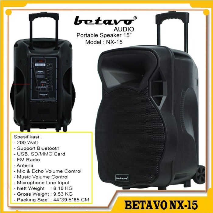 Speaker Portable Meeting Wireless Betavo NX15 Betavo NX 15 15 inch new promo