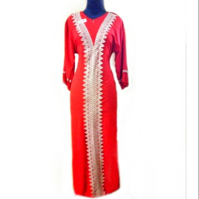 Gamis merah katun