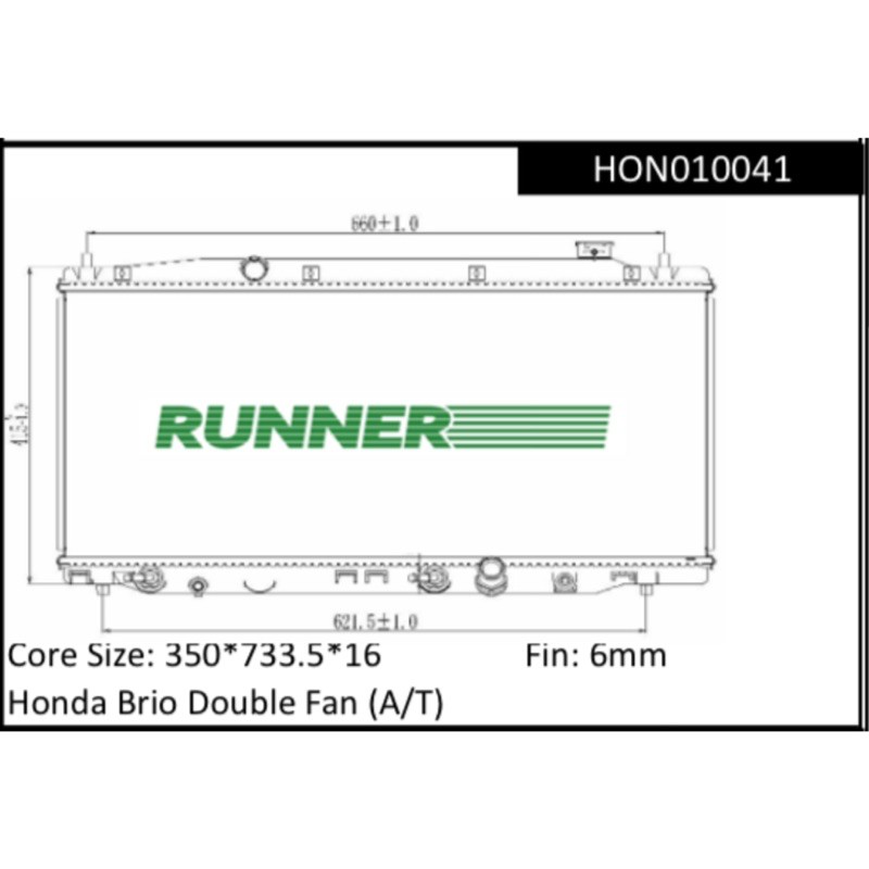 RADIATOR HONDA BRIO DOUBLE FAN MATIC METIK 2011 2012 2013 2014 2015 2016 2017 2018 2019 2020 2021