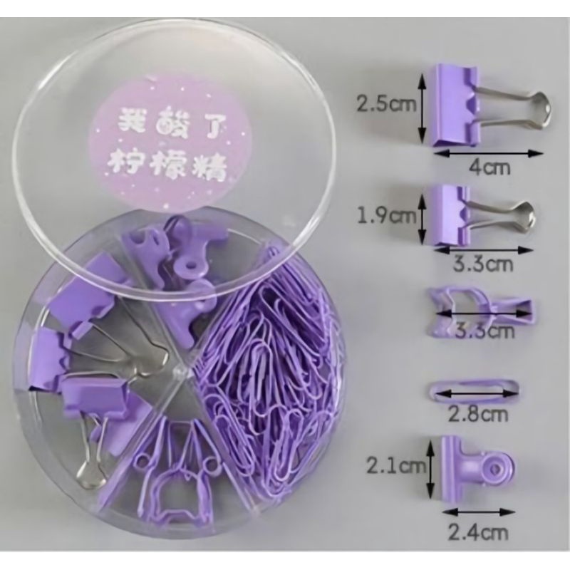 

Ungu - Set Binder Clip / Paper Clip Ungu