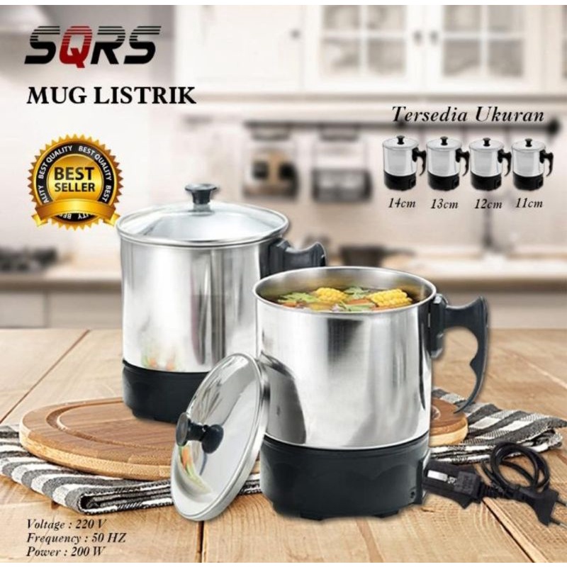 Mug Listrik Pemanas Air Stainless Elektrik Heating Cup - Teko Listrik