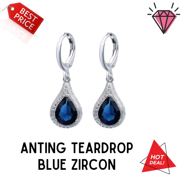 JA-001 Anting Sapphire Safir Perhiasan Silver Perak