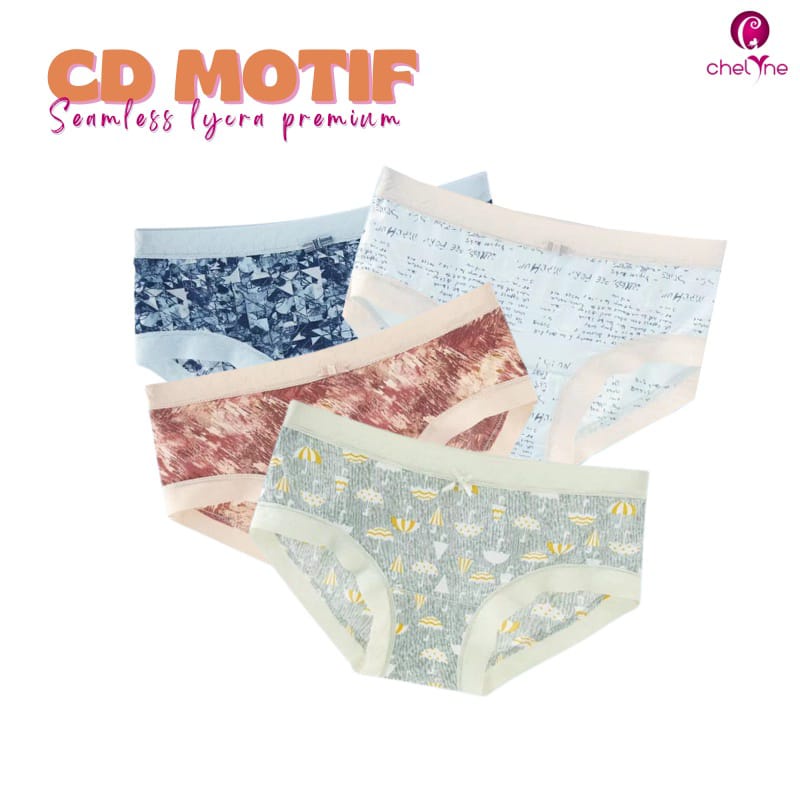 CD Wanita Chelyne Q398 - Bahan Lycra Premium Bermotif