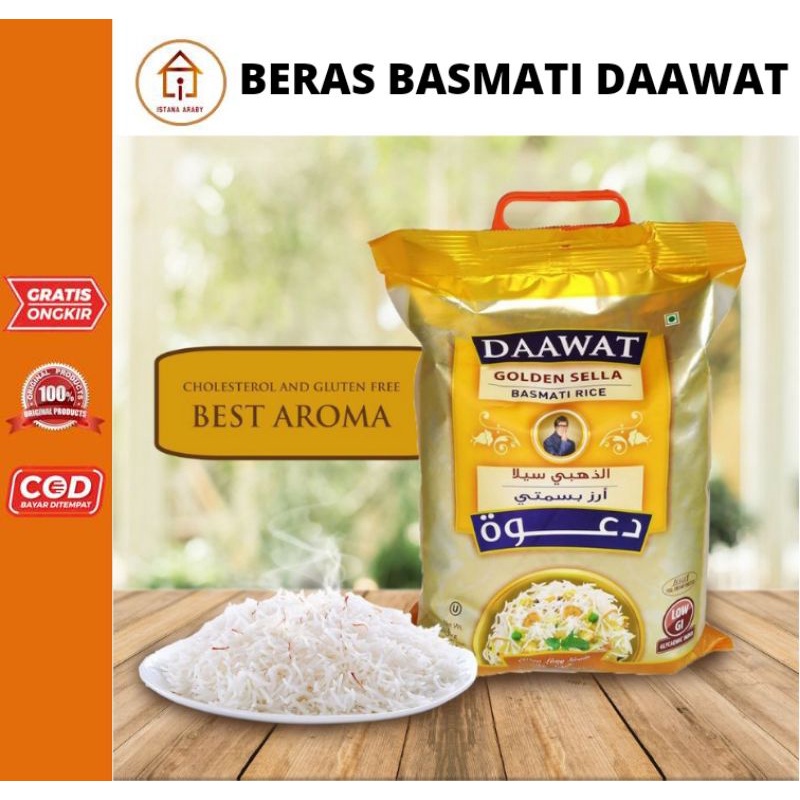 BERAS BASMATI DAAWAT 5KG/ GOLDEN SELLA/NASI KEBULI/TERLARIS