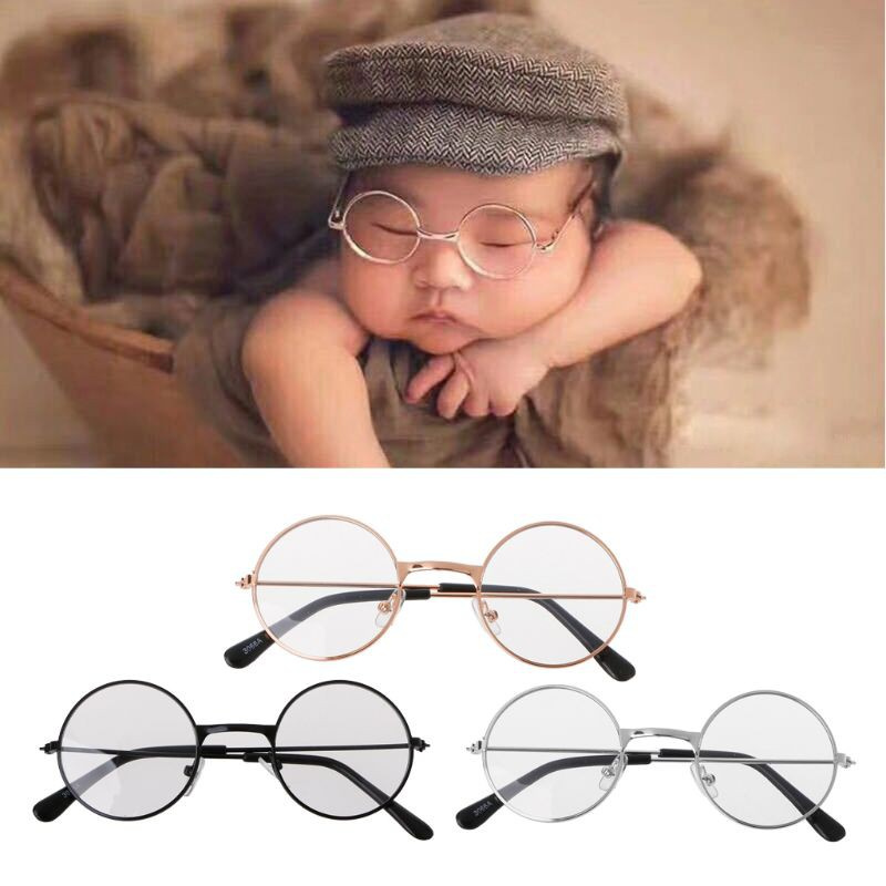 CRE  Newborn Baby Girls Boys Flat Glasses Photography Props Gentleman Studio Shoot