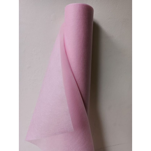 Tissue Kertas /Tissue furing/ Kain Hand Bouquet/ Spunbond gsm mix /kain furing/kain spunbond per meter-Pink Baby 75gsm