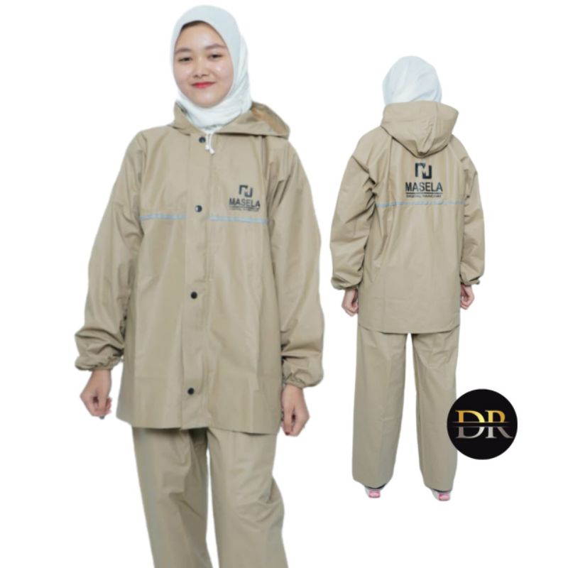 Raincoat | Jas Hujan Mantol Mantel Pria Wanita Setelan Dewasa Bahan PVC Premium Tebal Keren Original Waterproof By Masela