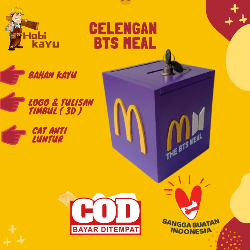 Jual Celengan Kayu BTS Meal Limited edition Souvenir Kotak Tabungan ...
