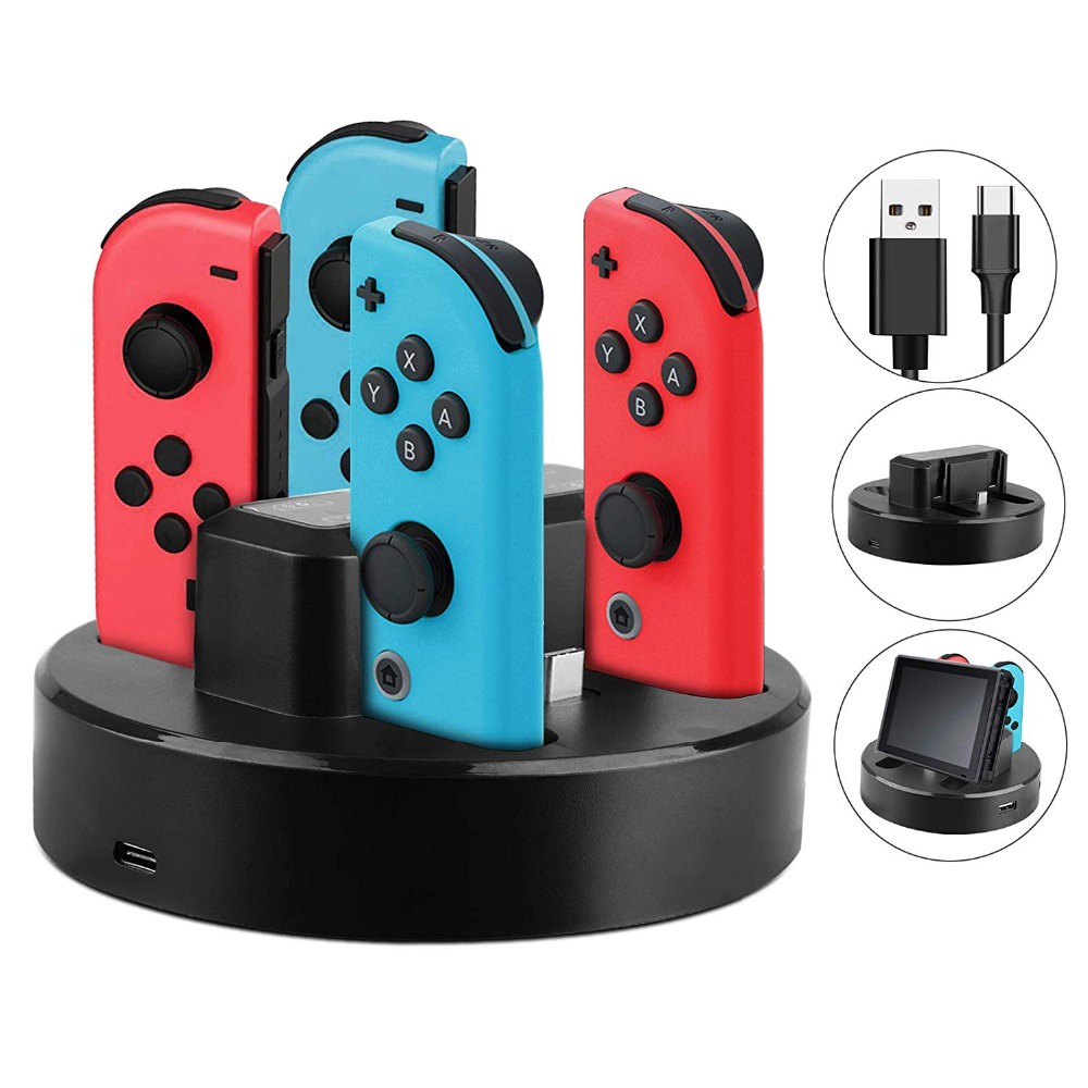 Ns Switch 4 + 1 Dock Charging Nintendo Switch Dengan Lampu LED&amp;amp;Sepatu Sneakers Olahraga Model Pro Untuk Pria