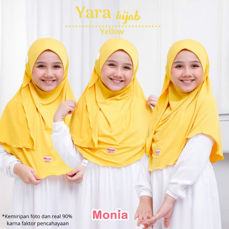 Yara Hijab by Monia Hijab Kids Yellow size MLXL | Hijab instant terlaris