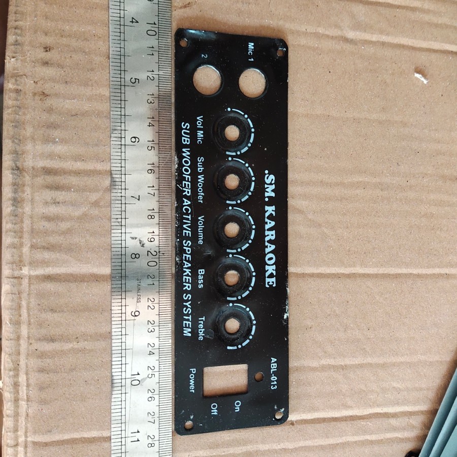 plat panel POWER speaker aktif 28x5.5cm
