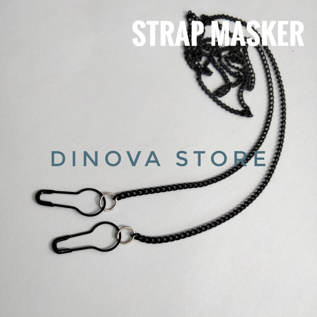 kalung masker rantai hitam/strap masker rantai hitam/tali masker/dinova store/pgx