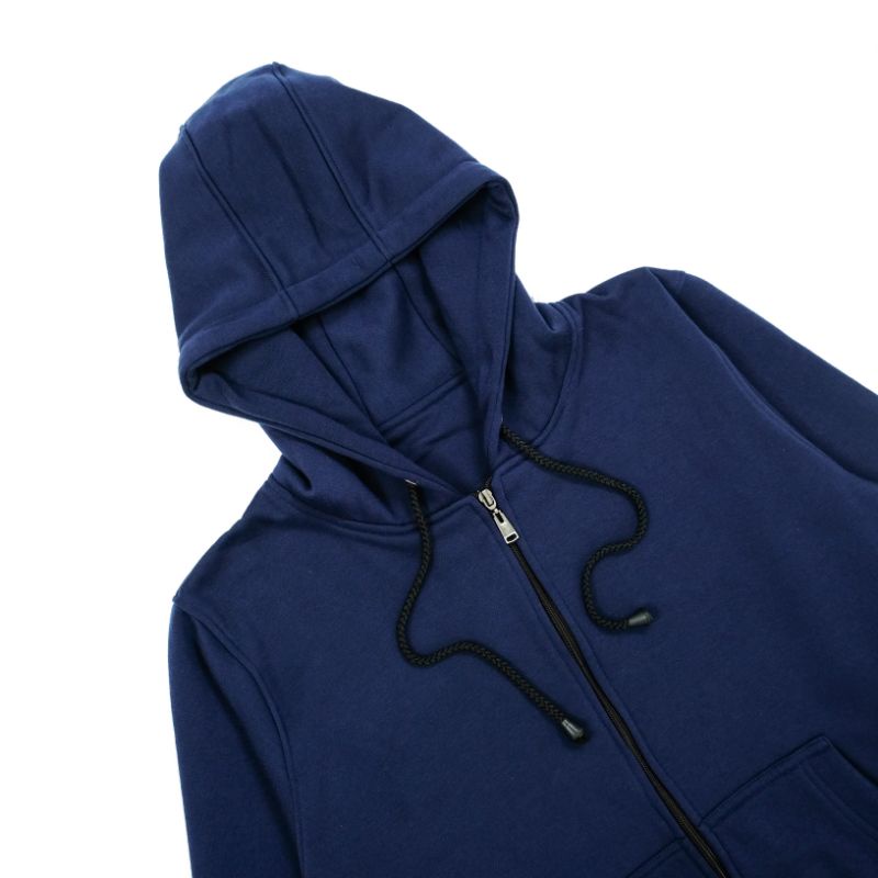 LinkaweOriginal Jaket Hoodie sletting Basic M L XL free sticker & gantungan kunci pria dan wanita 2-Navy