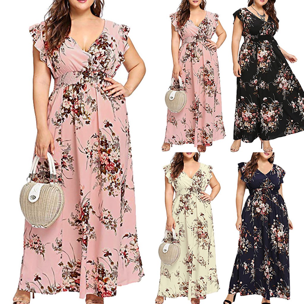 floral maxi dresses plus size