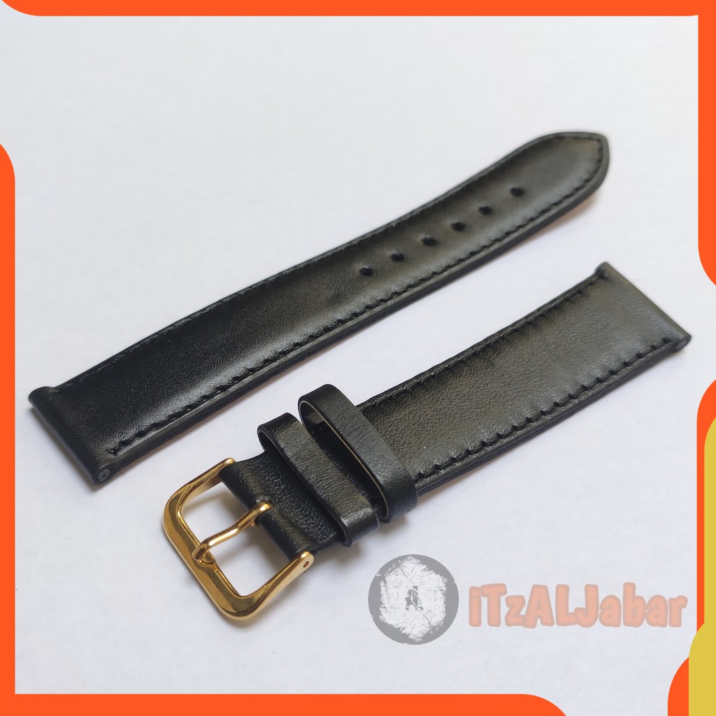 Tali jam tangan Kulit 20mm Leather strap Hitam GT20