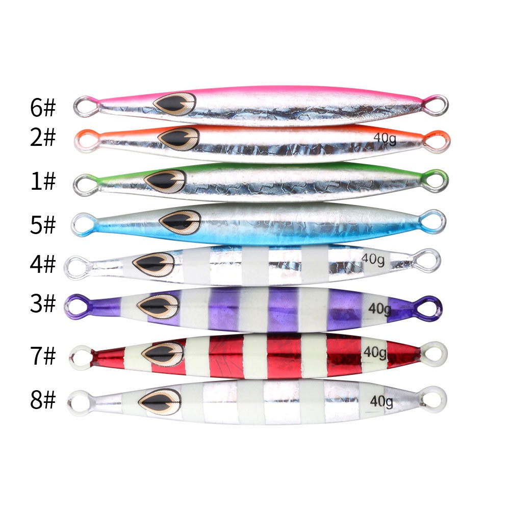 HENGJIA 8pcs 40g umpan pancing metal lead jigs fishing lure swimbait bass ikan sinking bait tackle