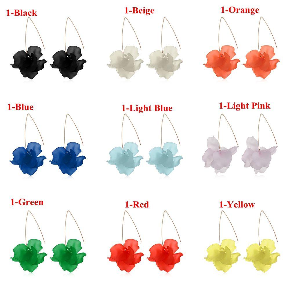 Top Anting Bunga Anting Anting Elegan Panjang Drop Perhiasan Handmade Hook