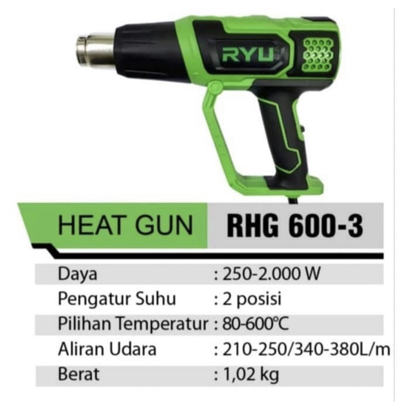 RYU RHG 600 - 3 RHG600 HEAT GUN HOT GUN MESIN PEMANAS