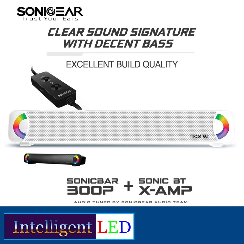 SonicGear 12W Passive Speakers 5V SoundBar Brilliant Lampu LED -300P