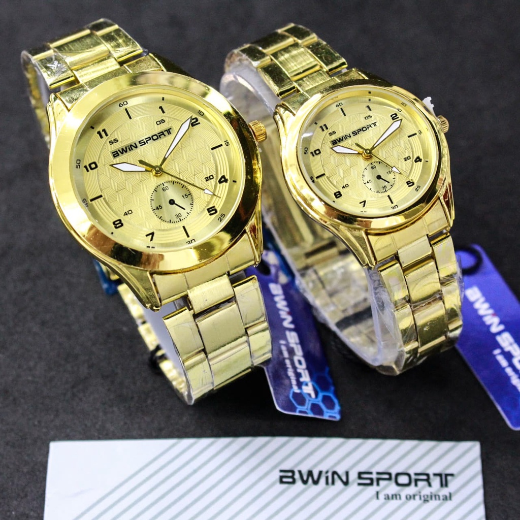 JAM TANGAN BWINSPORT COUPLE SERIES M1042G/L / JAM TANGAN CEWEK COWOK COUPLE/JAM TANGAN RANTAI/