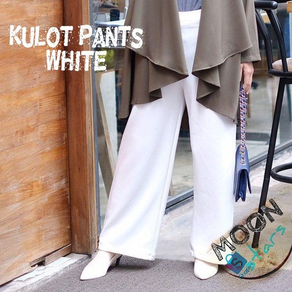 CULLOTS PREMIUM ✅ SIZE L-4XL 45-85kg BIG SIZE Ready | Tebal & Nyaman Scuba Premium Grade S | Warna Varian Cantik Anggun | Shopee COD-Putih Bone