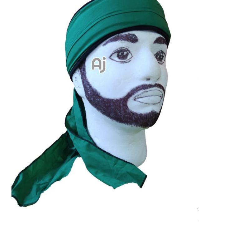 Modern.. peci kupluk udeng iket blangkon imamah hitam putih hijau polos praktis perlengkapan ibadah 