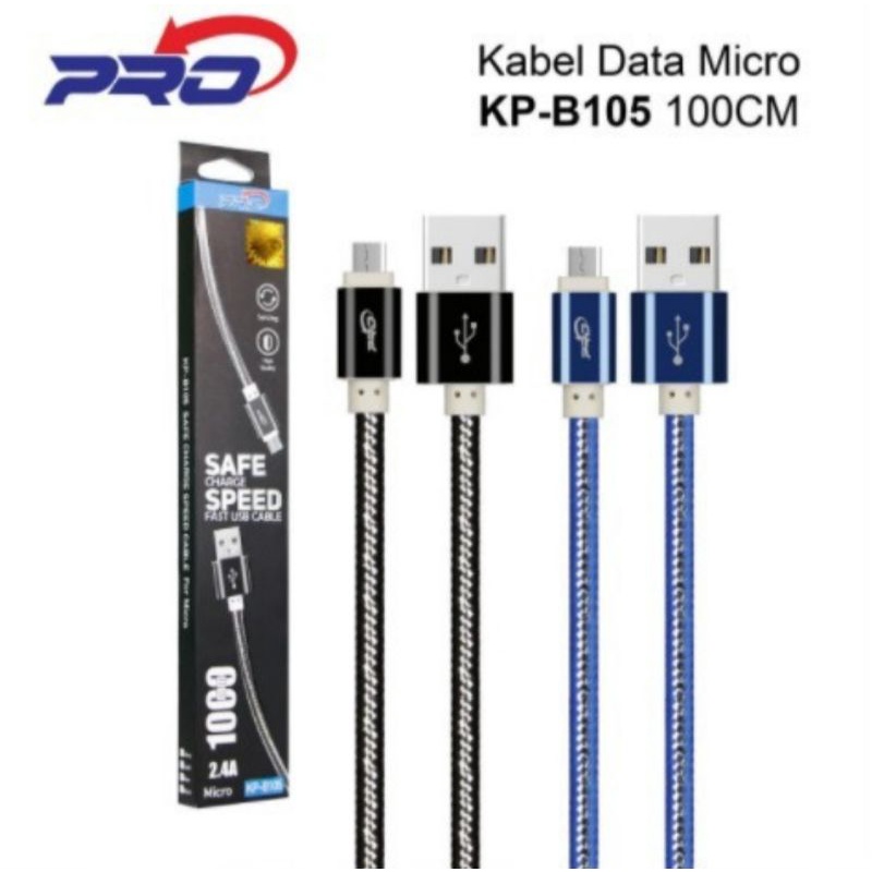 Kabel Data Kabel Charger Kabel Cas Pro Micro KP-B105 100cm