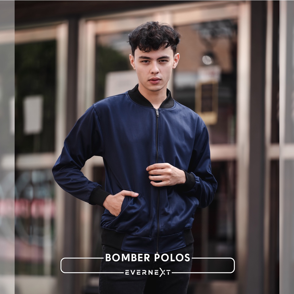 Jaket Cowok BOMBER POLOS Jacket Casual Motor Pria