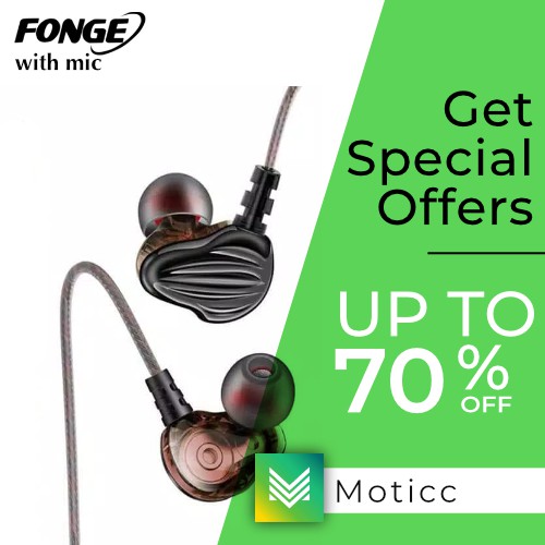 FONGE F6 with Mic Earphone Dual Dynamic Driver