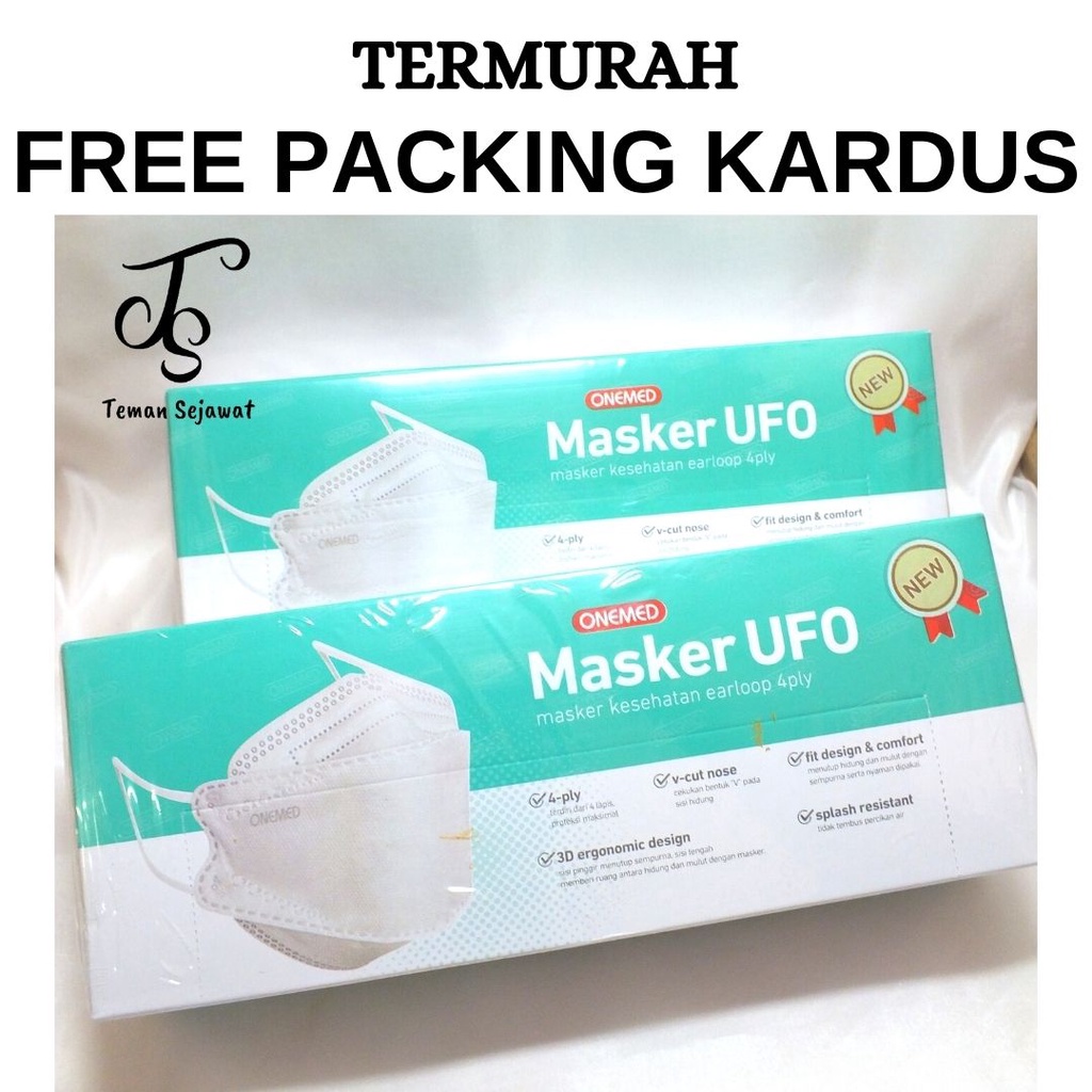 Masker UFO Onemed Earloop 4 ply Isi 20 pcs/box