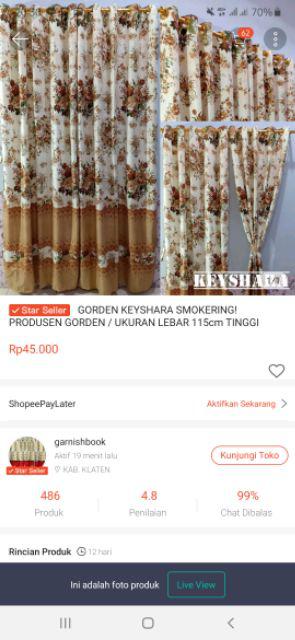 Gorden Reseller B ! Gorden Homemade Smokering! Produsen Gorden / Ukuran Lebar 115cm Tinggi 210c
