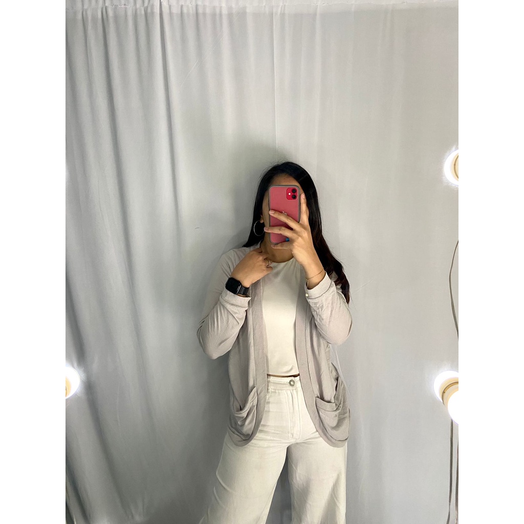 1098 CINEMA CLUB GREY CARDIGAN OUTER JAKET BAJU ATASAN CEWE