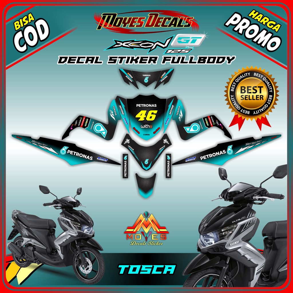 Decal xeon gt stiker decal motor xeon gt 125 stiker motor xeon gt 125 petronas full body - spec C