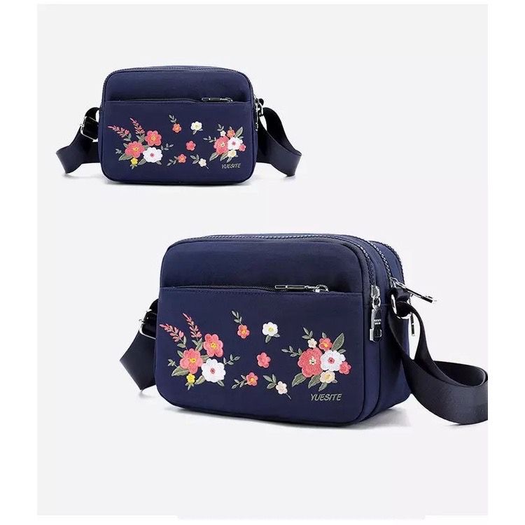 PROMO SALE 7.7 - TAS KONDANGAN WANITA TAS PESTA TAS CEWEK TAS KERJA IBU IBU PEREMPUAN SELEMPANG MOTIF BORDIR FLOWER EMPAT RUANG