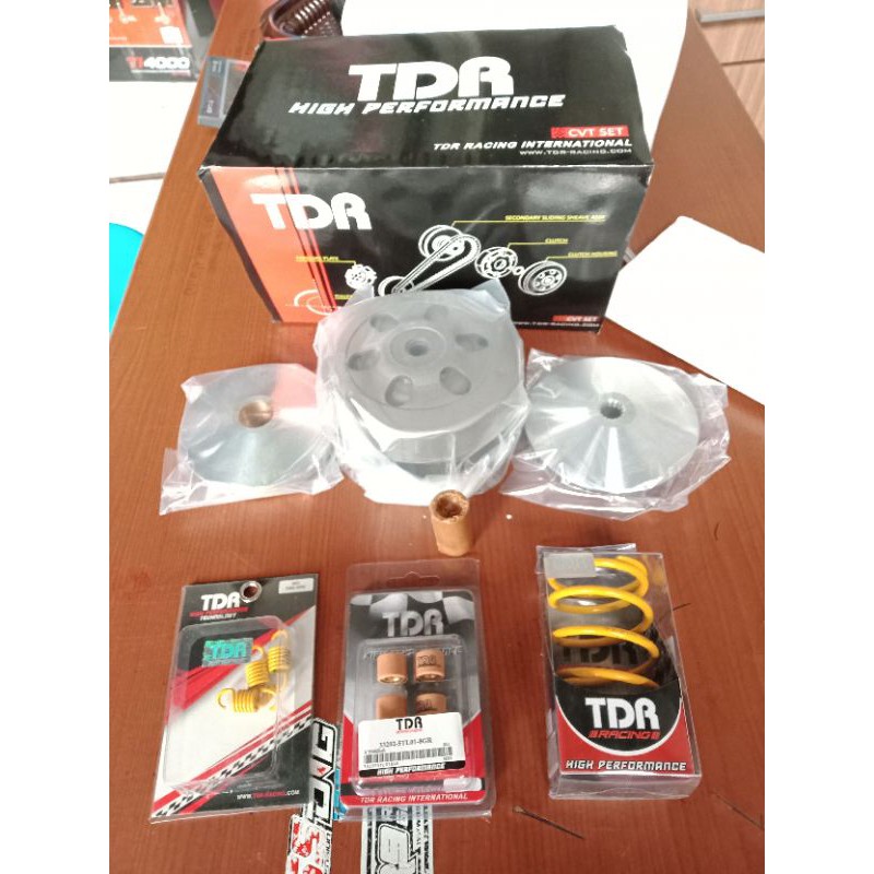 PAKET UPGRADE KOMPLIT TDR CVT ASSY SET MIO J X RIDE SOUL GT 115 + PER CVT + ROLLER + PER KAMPS GANDA
