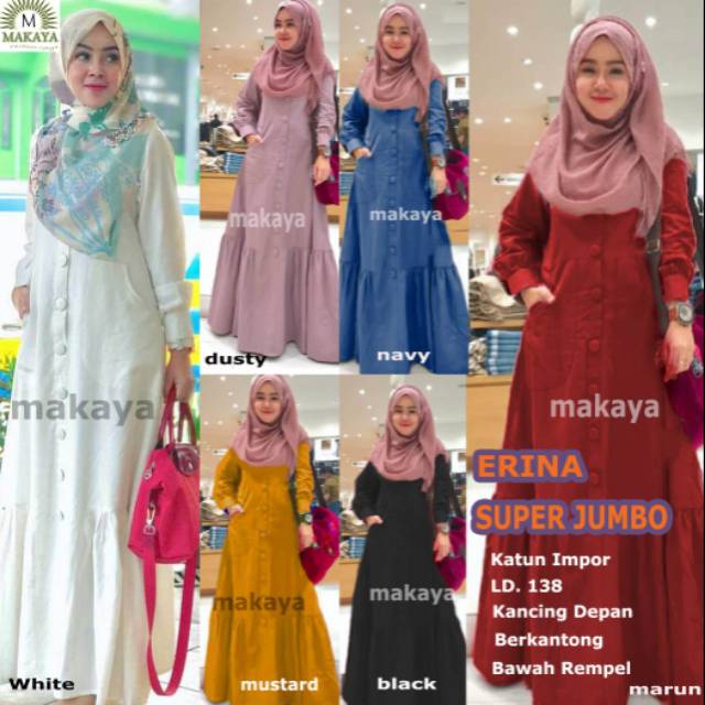 Erina gamis baju jumbo ld 130 katun busui