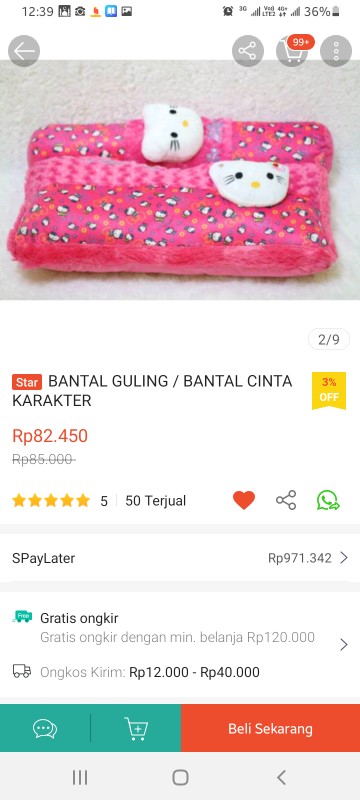 Bantal Guling / Bantal Cinta Karakter