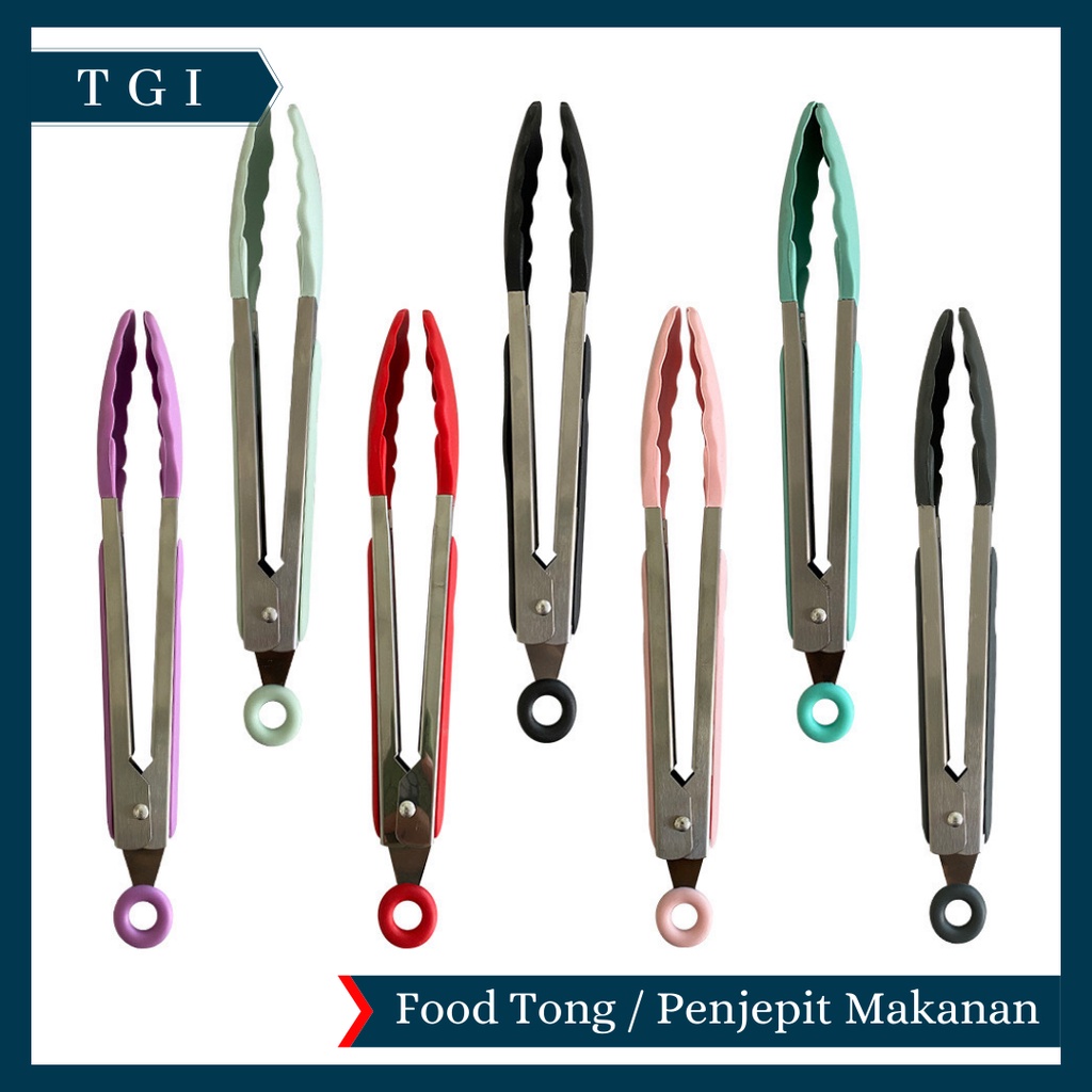 TGI - PENJEPIT CAPITAN KUE MAKANAN GORENGAN SILIKON 27 CM  FOOD TONG | UTENSILE AMBER | PENCAPIT | CAPITAN SUTIL SILICONE TAHAN PANAS FOOD TONG