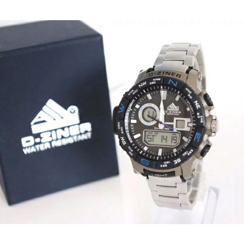 JAM TANGAN PRIA DZINER 8140 RANTAI STAENLESS STELL