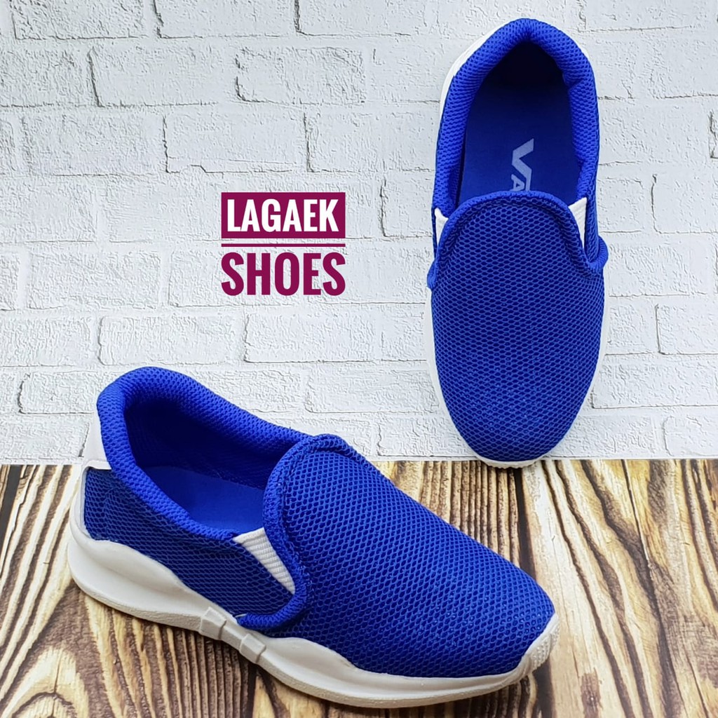 Sepatu Anak Laki Laki 2 - 6 Tahun Sport BIRU Sepatu Anak Cowok Cewek Sport Slip ON Alas Karet Anti Licin  Size 22 - 35