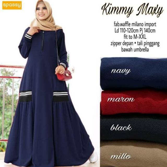 193 KIMMY MAXY ORI BY SPASSY HIJAB SYARI PREMIUM DRESS TUNIK MAXI