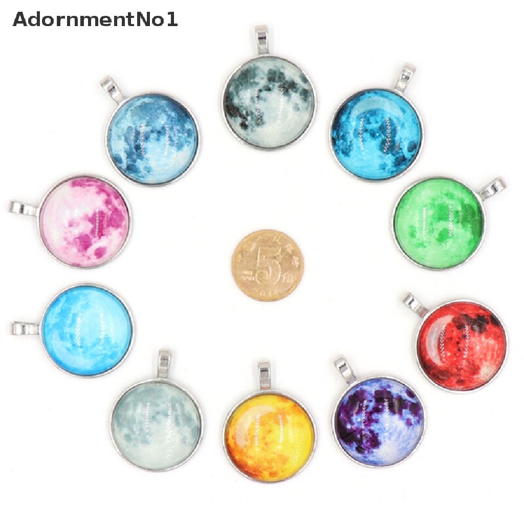 (AdornmentNo1) Kalung Rantai Dengan Liontin Bulan Sabit Glow In The Dark Untuk Wanita